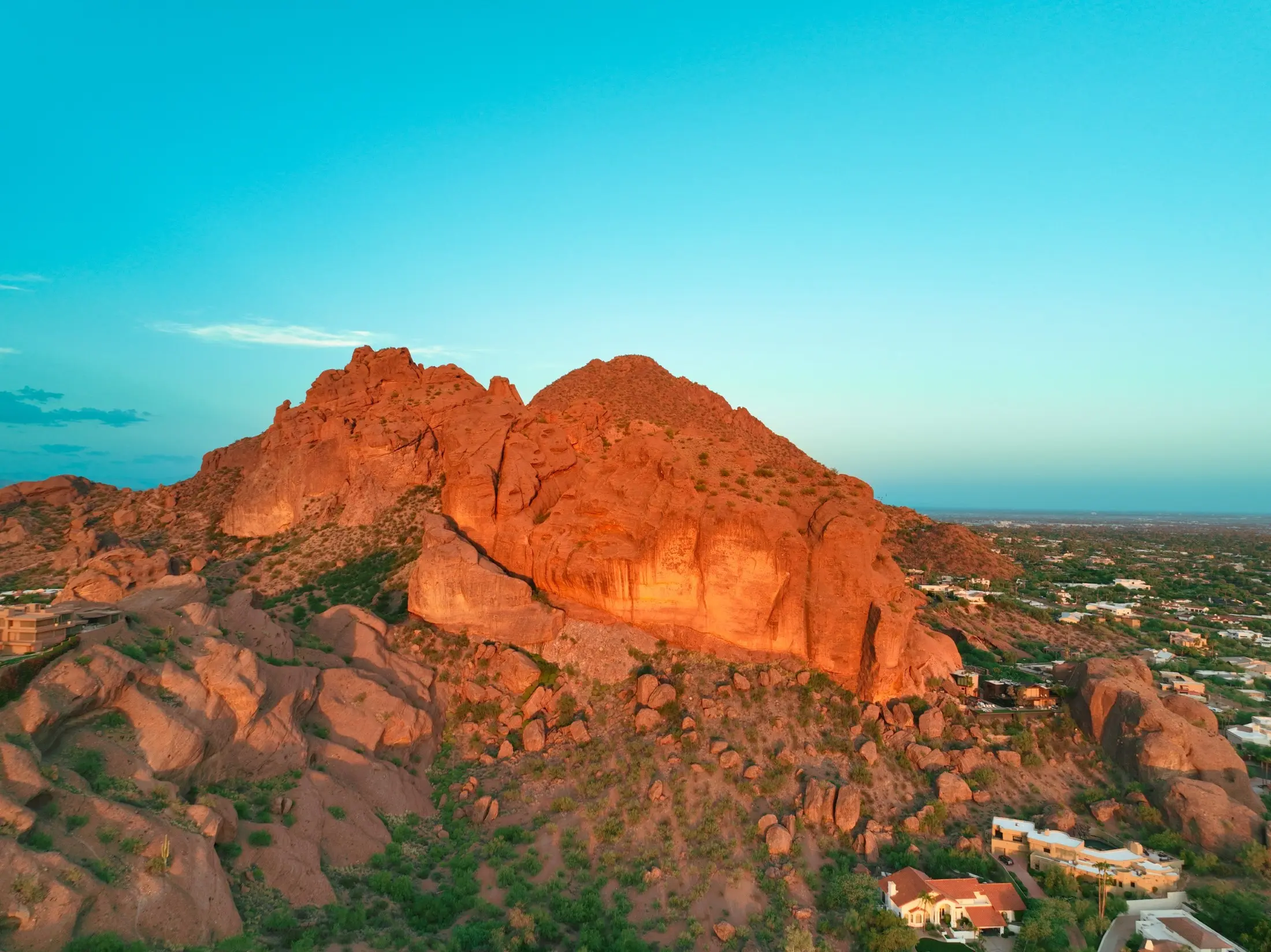 Aerial view of Camelback Mountain in the Greater Phoenix Area